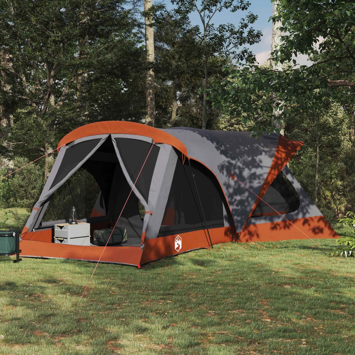 Gezinstent Grijs en Oranje 550 x 555 x 208 cm is nu te koop bij PeponiXL, paradijselijk wonen!