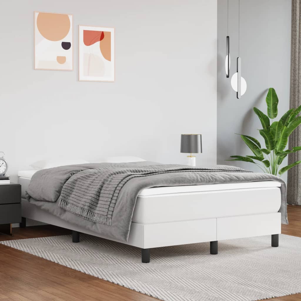 Pocketveringmatras medium 120x200x20 cm kunstleer wit is nu te koop bij PeponiXL, paradijselijk wonen!