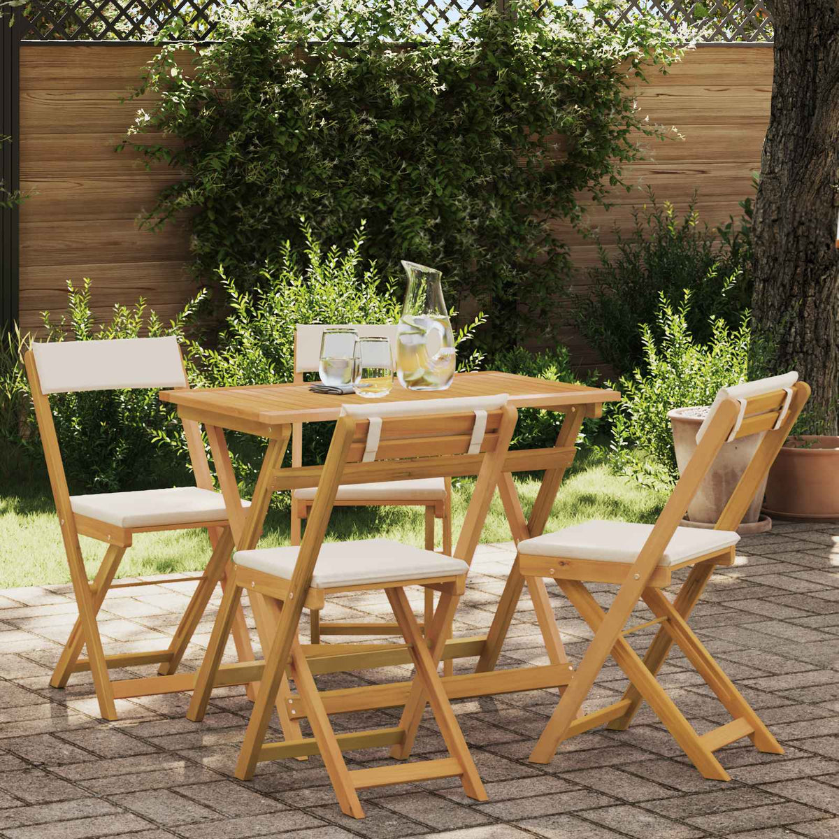 Bistrostoelen voor buiten 4 pcs Crèmewit 40 x 53 x 80 cm is nu te koop bij PeponiXL, paradijselijk wonen!