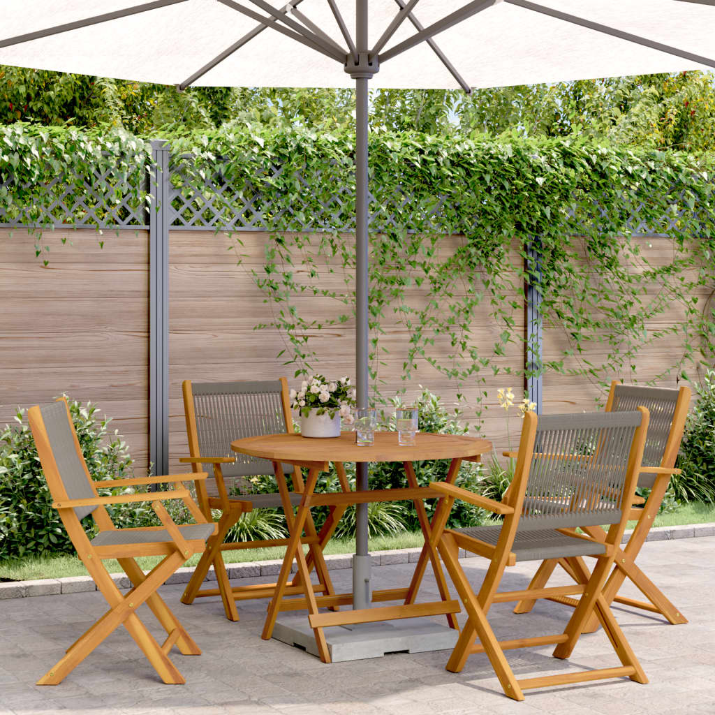 5-delige Tuinset polypropeen en massief hout grijs is nu te koop bij PeponiXL, paradijselijk wonen!