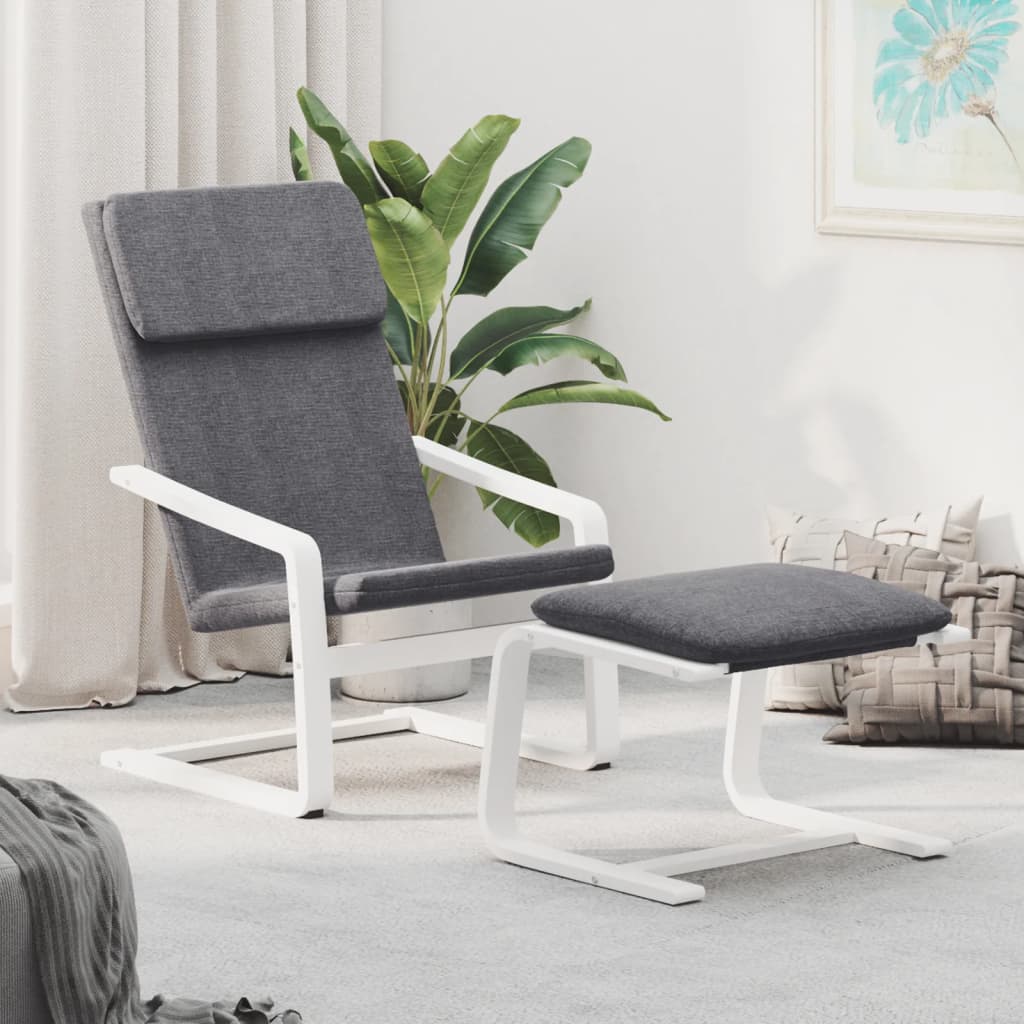 Relaxstoel met voetenbank stof donkergrijs is nu te koop bij PeponiXL, paradijselijk wonen!