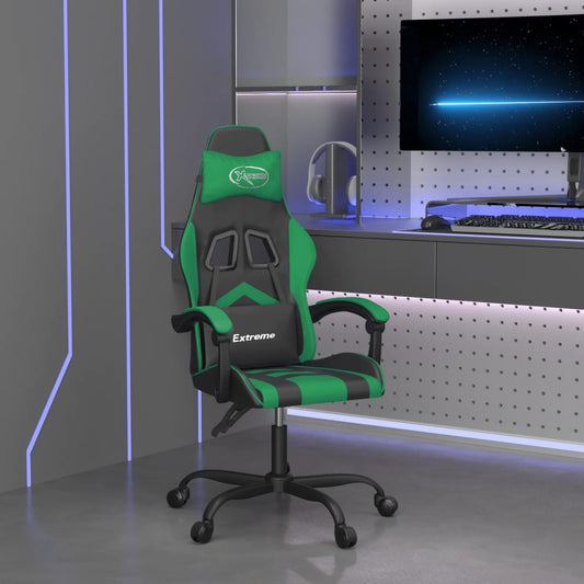 Gamestoel kunstleer zwart en groen is nu te koop bij PeponiXL, paradijselijk wonen!