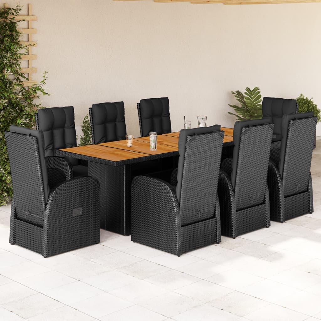 9-delige Tuinset poly rattan zwart is nu te koop bij PeponiXL, paradijselijk wonen!