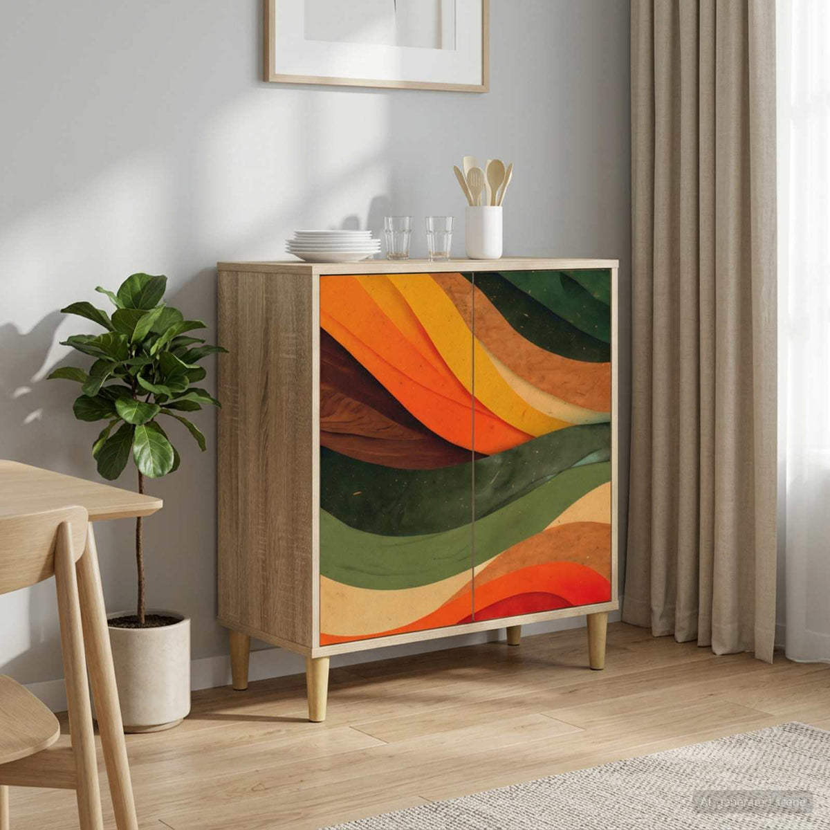 Dressoir BONN Sonoma 69 x 33 x 75 cm Bewerkt hout is nu te koop bij PeponiXL, paradijselijk wonen!