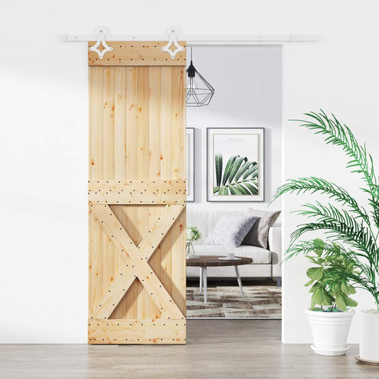 Schuifdeur Natuurlijk en Wit 70 x 210 cm Massief Grenenhout is nu te koop bij PeponiXL, paradijselijk wonen!