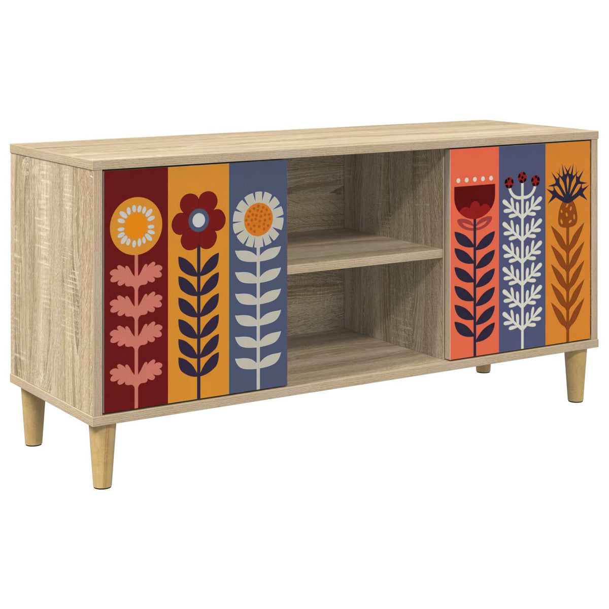 Tv-meubel ESSEN 102 x 33 x 50 cm Sonoma Bewerkt hout is nu te koop bij PeponiXL, paradijselijk wonen!