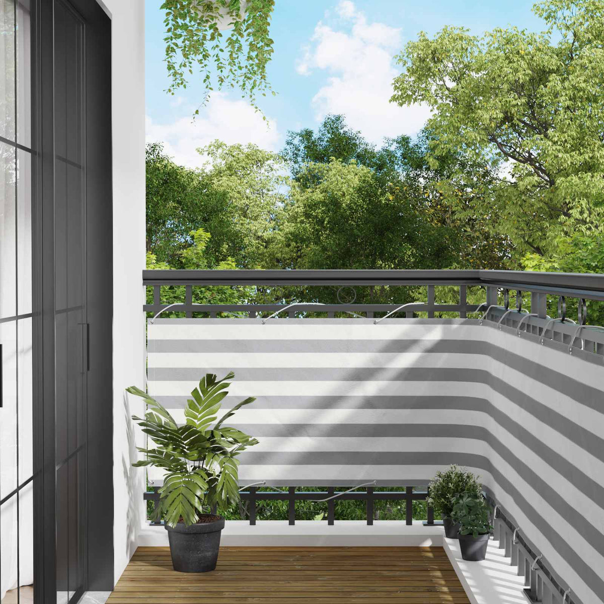 Balkon Scherm Lichtgrijs en wit. 75 x 600 cm is nu te koop bij PeponiXL, paradijselijk wonen!
