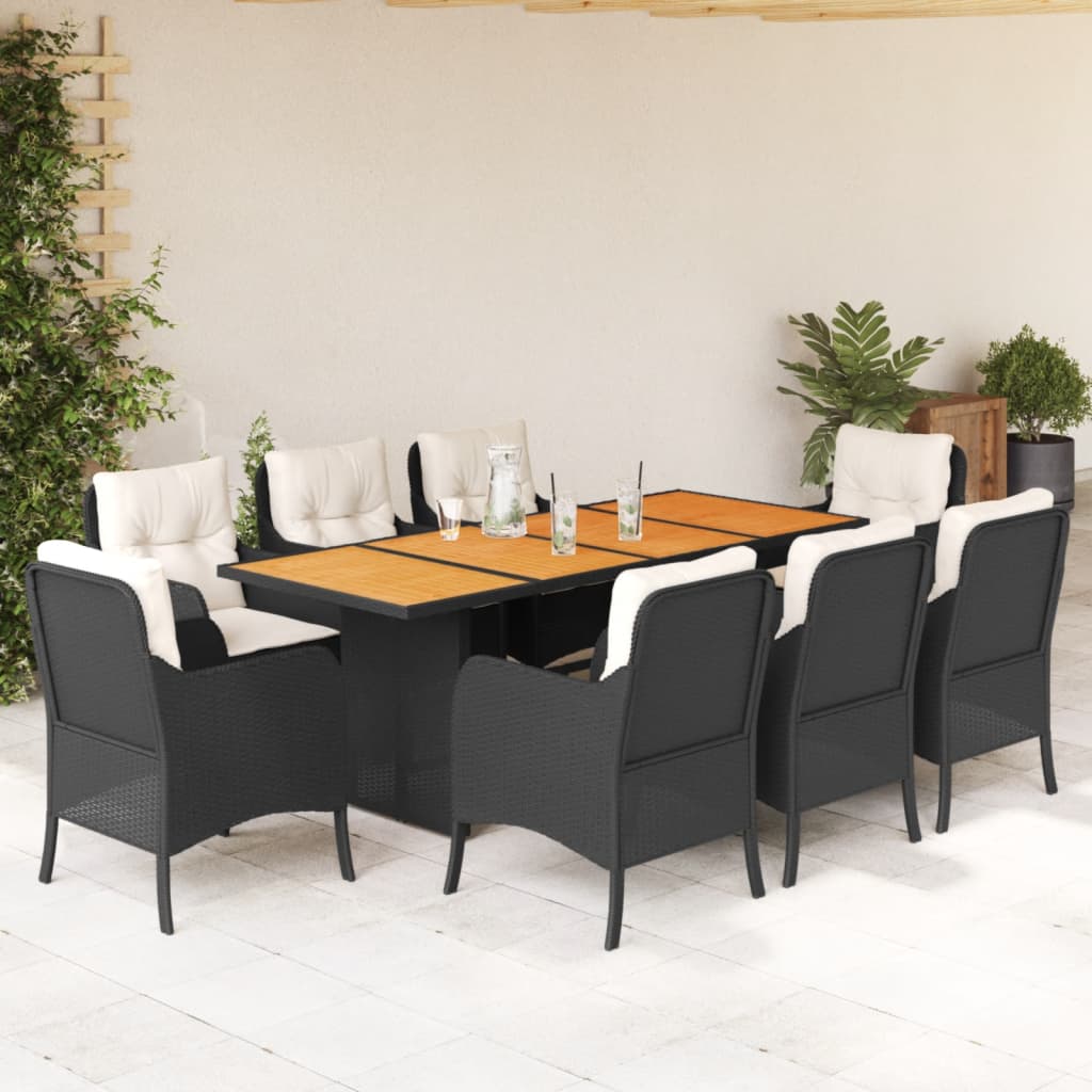 9-delige Tuinset poly rattan zwart is nu te koop bij PeponiXL, paradijselijk wonen!