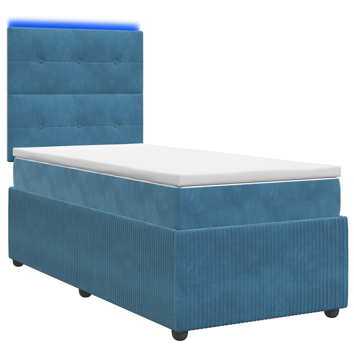 LED Boxspring Bed met Matras Blauw 80 x 200 cm Fluweel is nu te koop bij PeponiXL, paradijselijk wonen!
