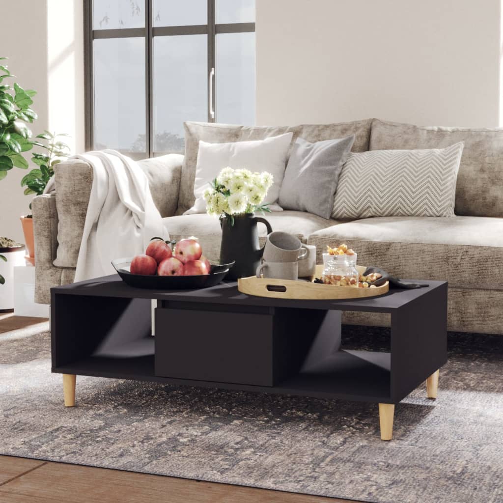 Salontafel 103,5x60x35 cm bewerkt hout grijs is nu te koop bij PeponiXL, paradijselijk wonen!