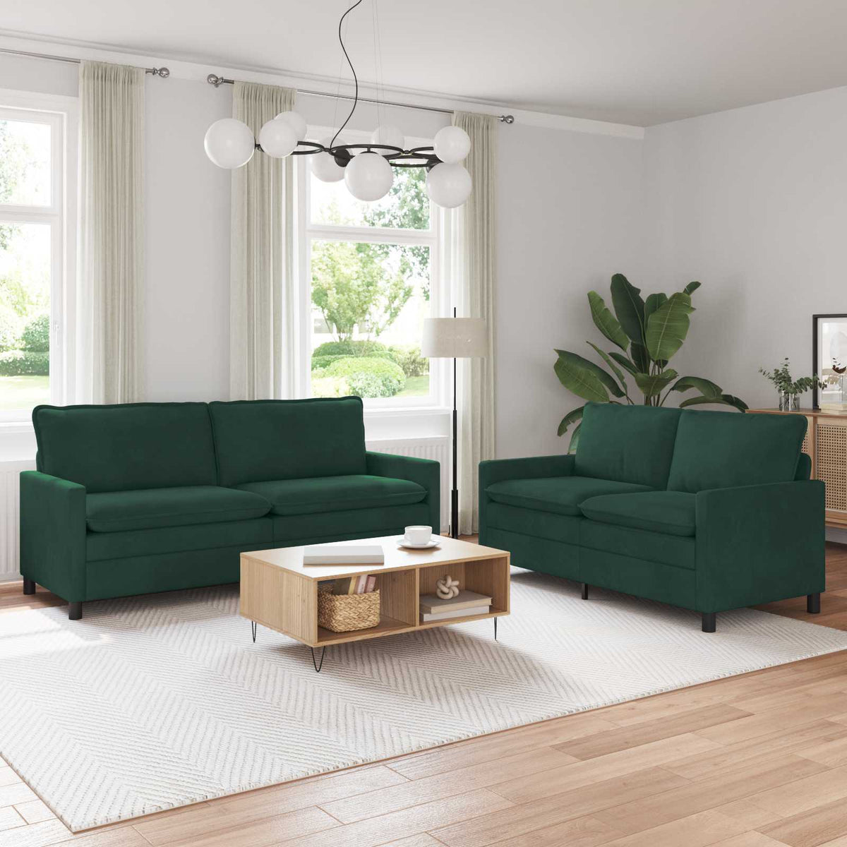 Bankstel 2 pcs Donkergroen Fluweel is nu te koop bij PeponiXL, paradijselijk wonen!