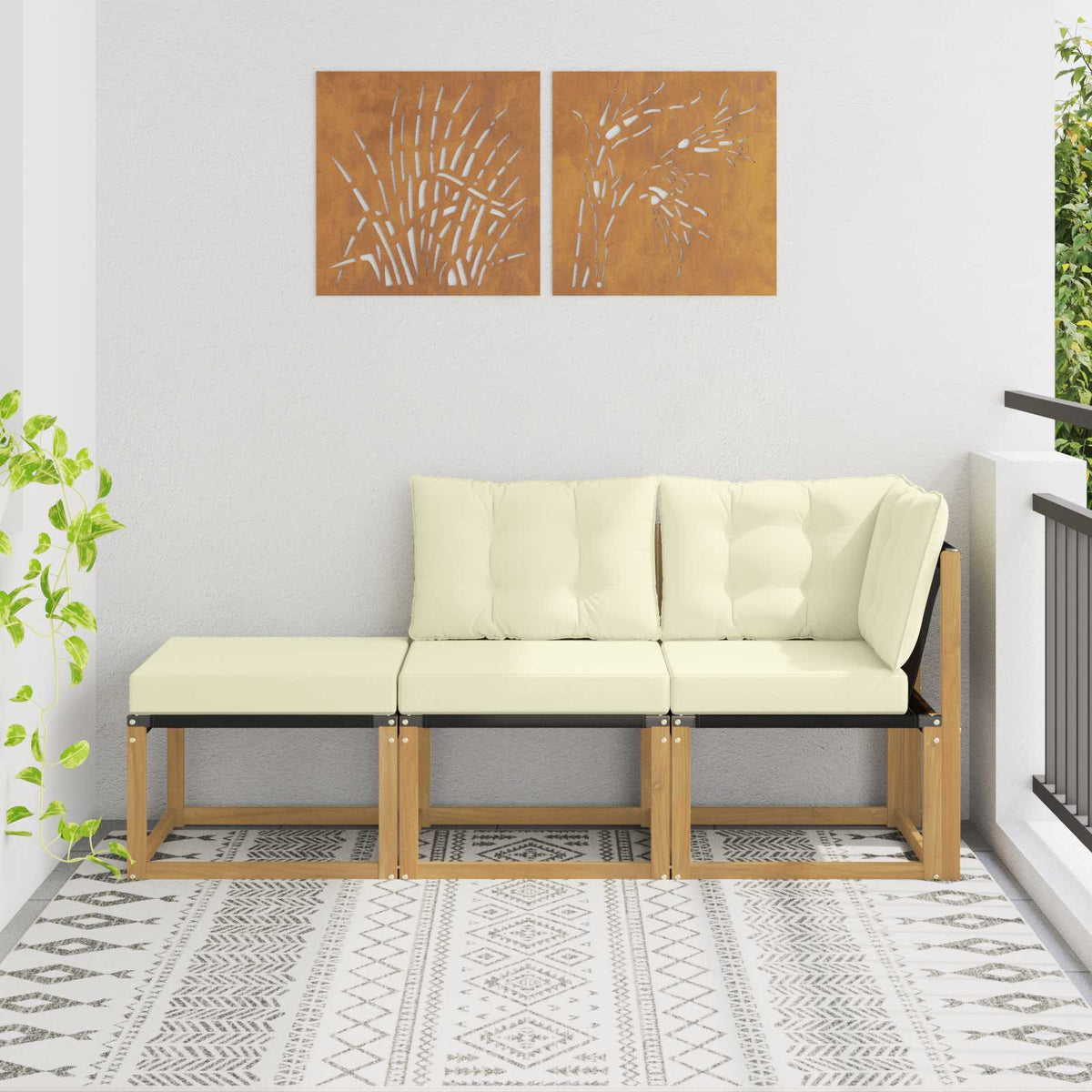 Sectie Sofa Eenheden met kussen 3 Stuk Wit is nu te koop bij PeponiXL, paradijselijk wonen!