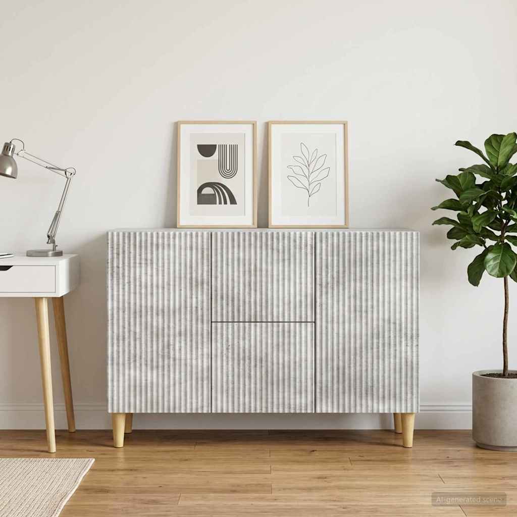 Dressoir met lade Betongrijs 89 x 34,5 x 60 cm Bewerkt hout is nu te koop bij PeponiXL, paradijselijk wonen!