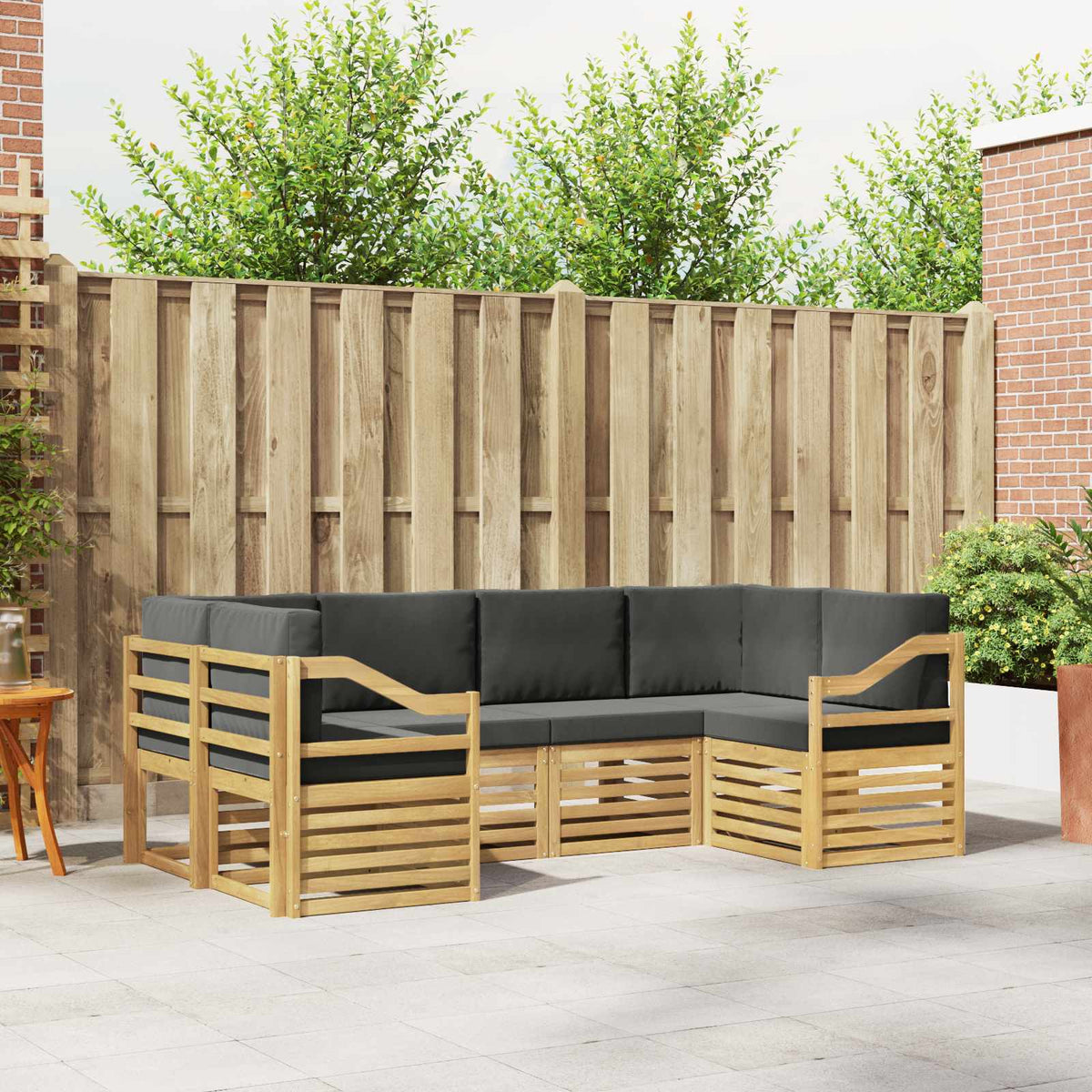 Hoekbank Set 6 pcs Wit en antracietkleurig 245 x 126,5 x 73 cm is nu te koop bij PeponiXL, paradijselijk wonen!