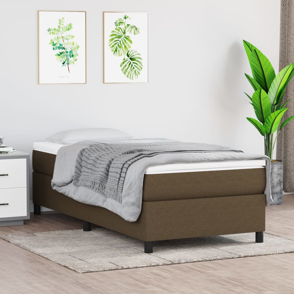 Boxspring met matras stof donkerbruin 80x200 cm is nu te koop bij PeponiXL, paradijselijk wonen!