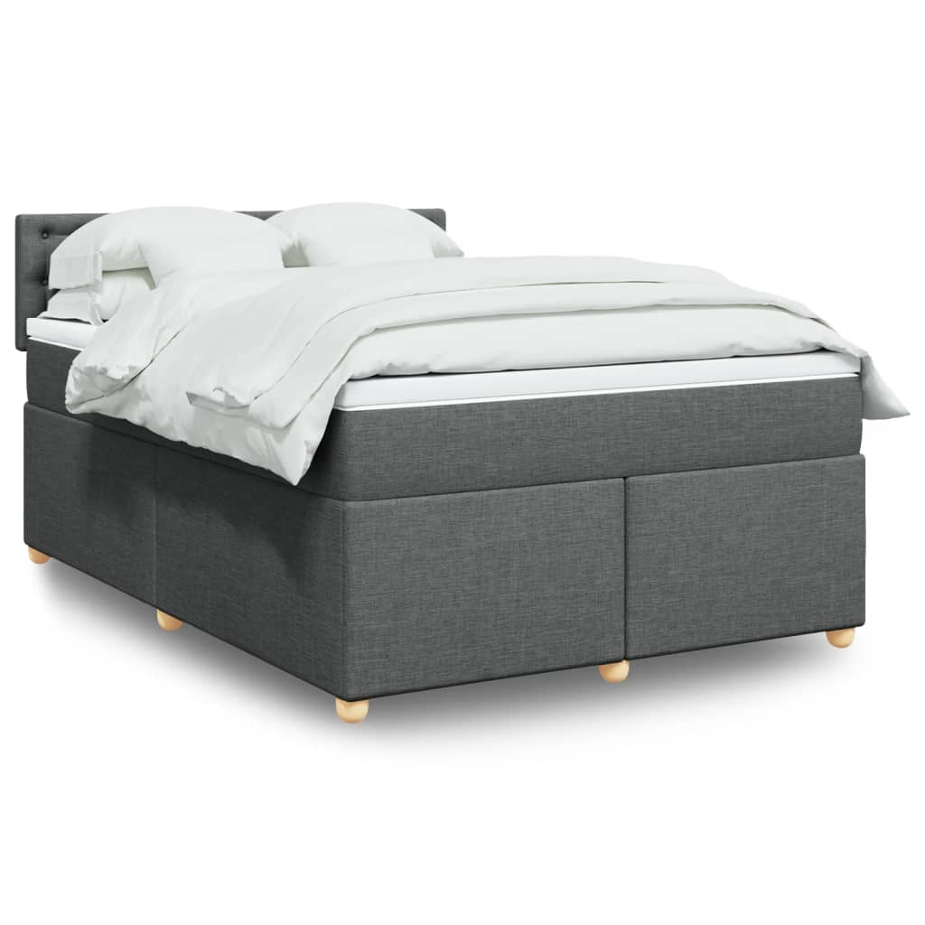 Boxspring met matras stof donkergrijs 140x200 cm is nu te koop bij PeponiXL, paradijselijk wonen!