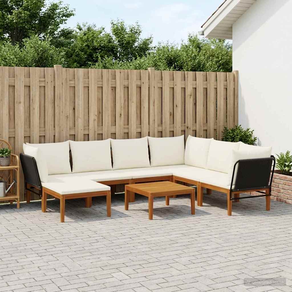 8 pcs Massief acaciahout & touw Naturel is nu te koop bij PeponiXL, paradijselijk wonen!