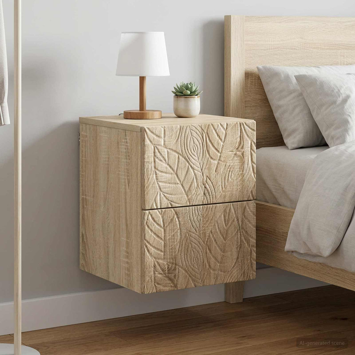 Wandbeugel Bedkast 2 pcs Sonoma Eiken 34,5 x 33 x 40 cm is nu te koop bij PeponiXL, paradijselijk wonen!