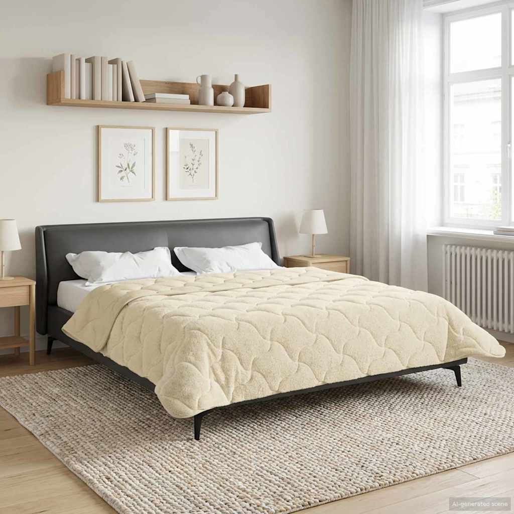 Zomer Dekbed Crème 220 x 260 cm Microfiber en Teddy fleece is nu te koop bij PeponiXL, paradijselijk wonen!