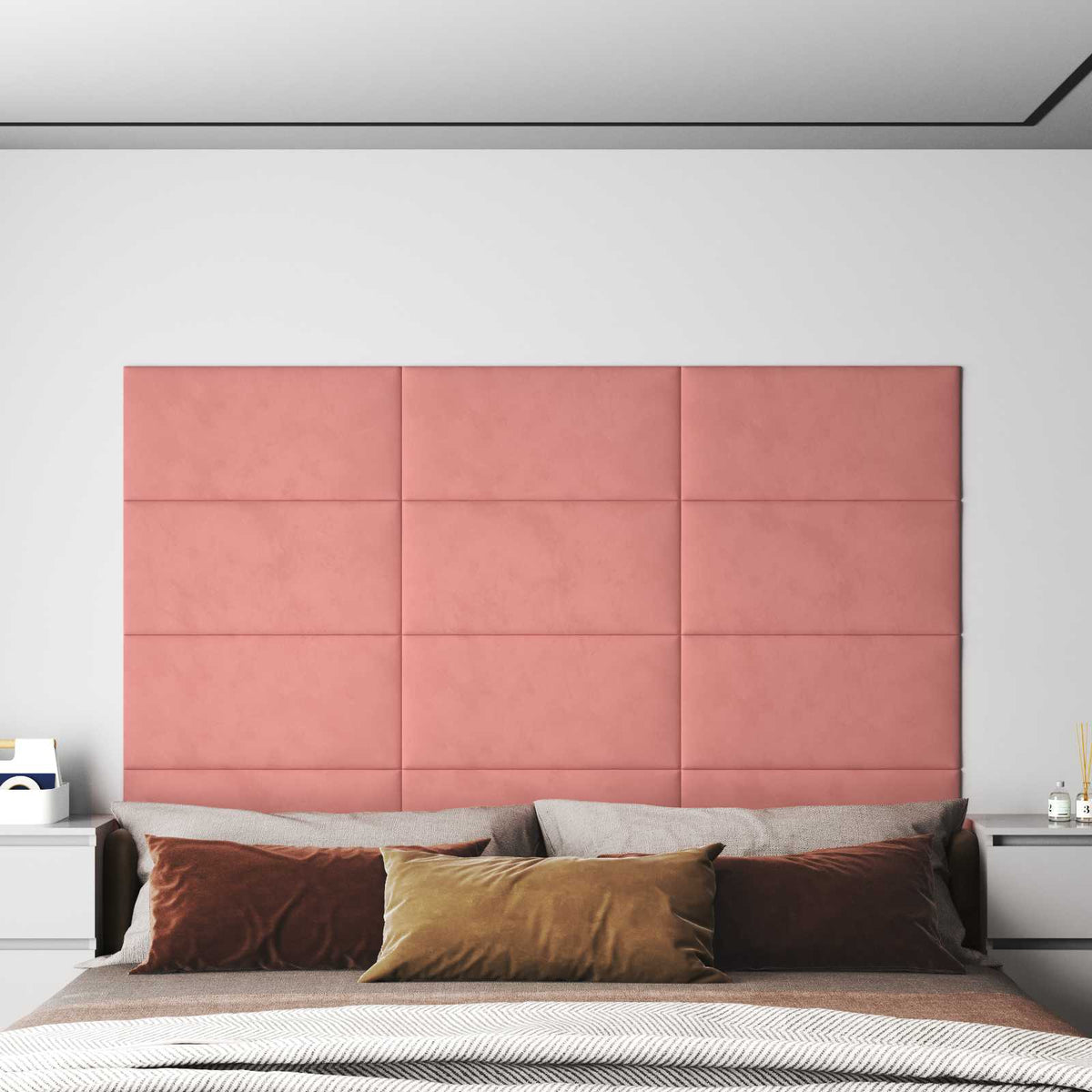 Wandhoofdbord 12 pcs Roze Fluweel is nu te koop bij PeponiXL, paradijselijk wonen!