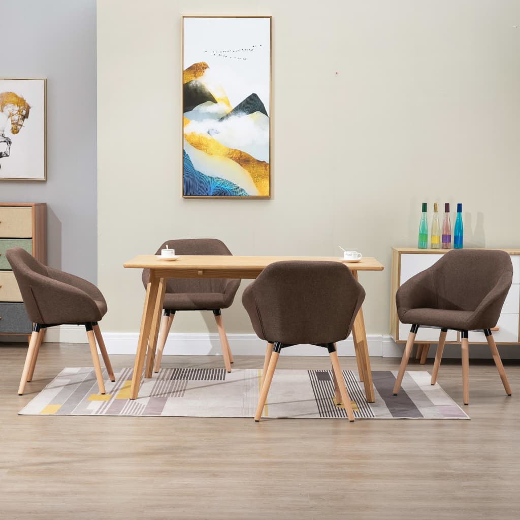 Eetkamerstoelen 4 st stof bruin is nu te koop bij PeponiXL, paradijselijk wonen!