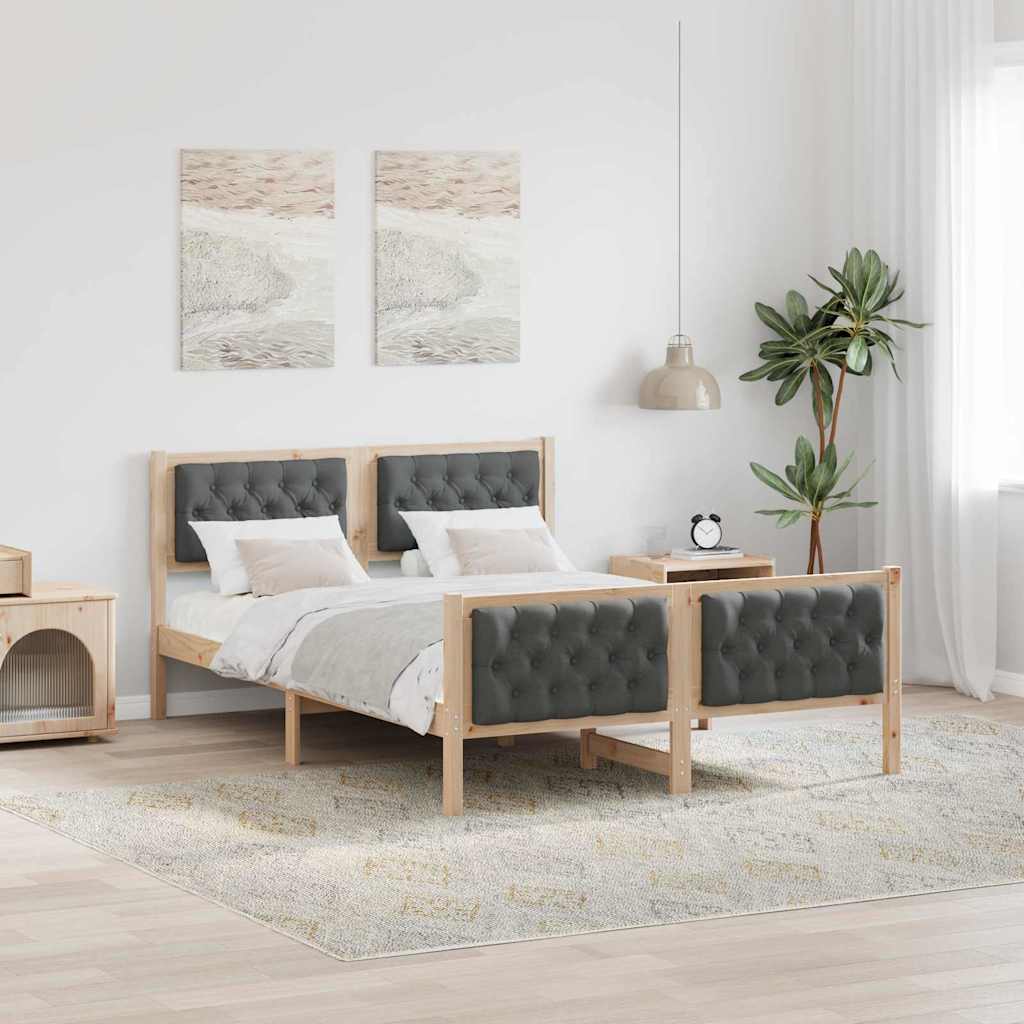 Bedframe Donkergrijs 140 x 200 cm Massief grenenhout is nu te koop bij PeponiXL, paradijselijk wonen!