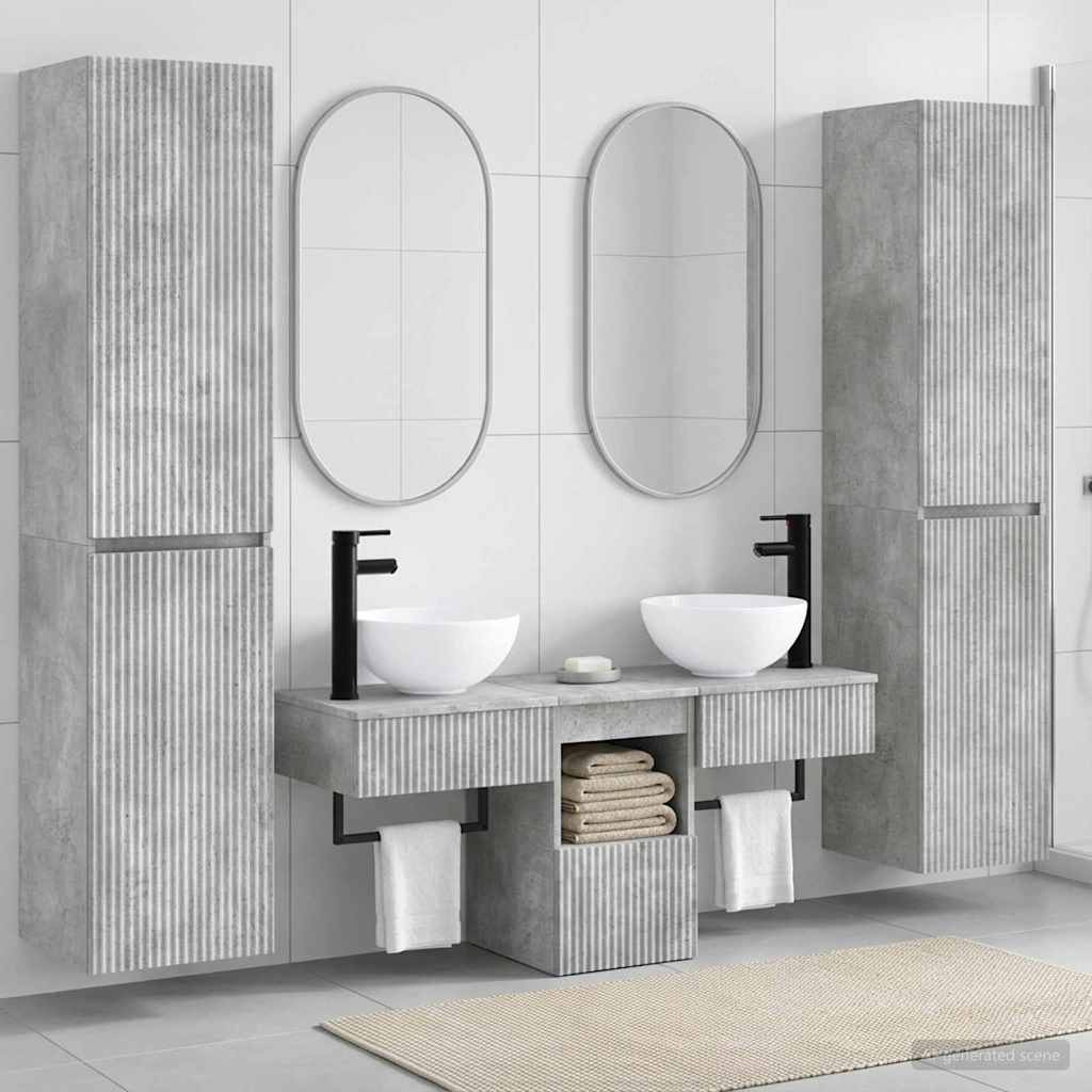Badkamermeubelset 5 st Betongrijs 33 x 34,5 x 160 cm is nu te koop bij PeponiXL, paradijselijk wonen!