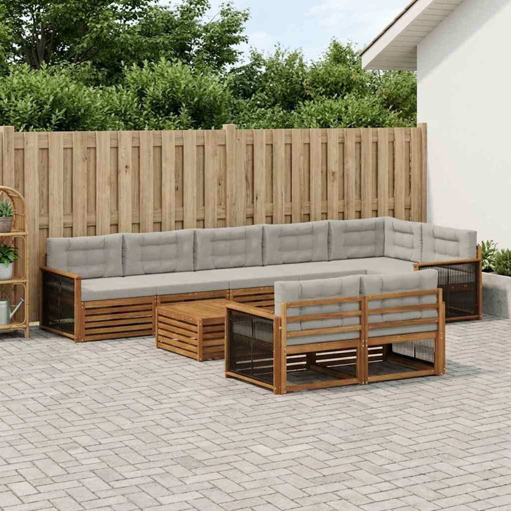 Buiten bankenset met kussen 9 pcs is nu te koop bij PeponiXL, paradijselijk wonen!