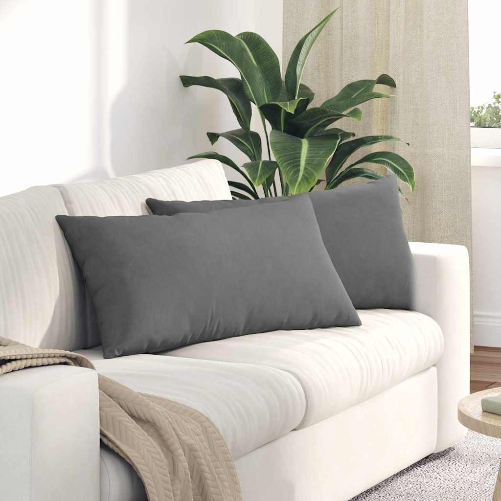 Sofa Kussens 2 stuks Donkergrijs 80 x 40 cm Stof is nu te koop bij PeponiXL, paradijselijk wonen!