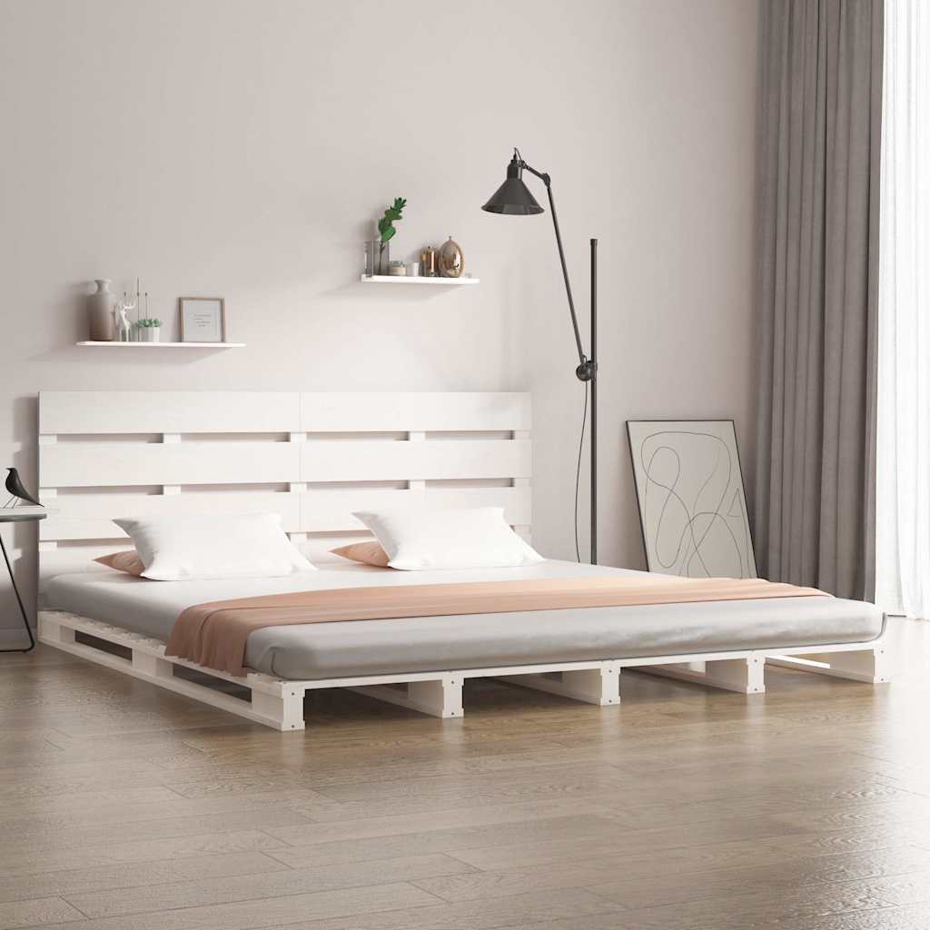 Bedframe zonder matras massief grenenhout wit 140x190 cm is nu te koop bij PeponiXL, paradijselijk wonen!