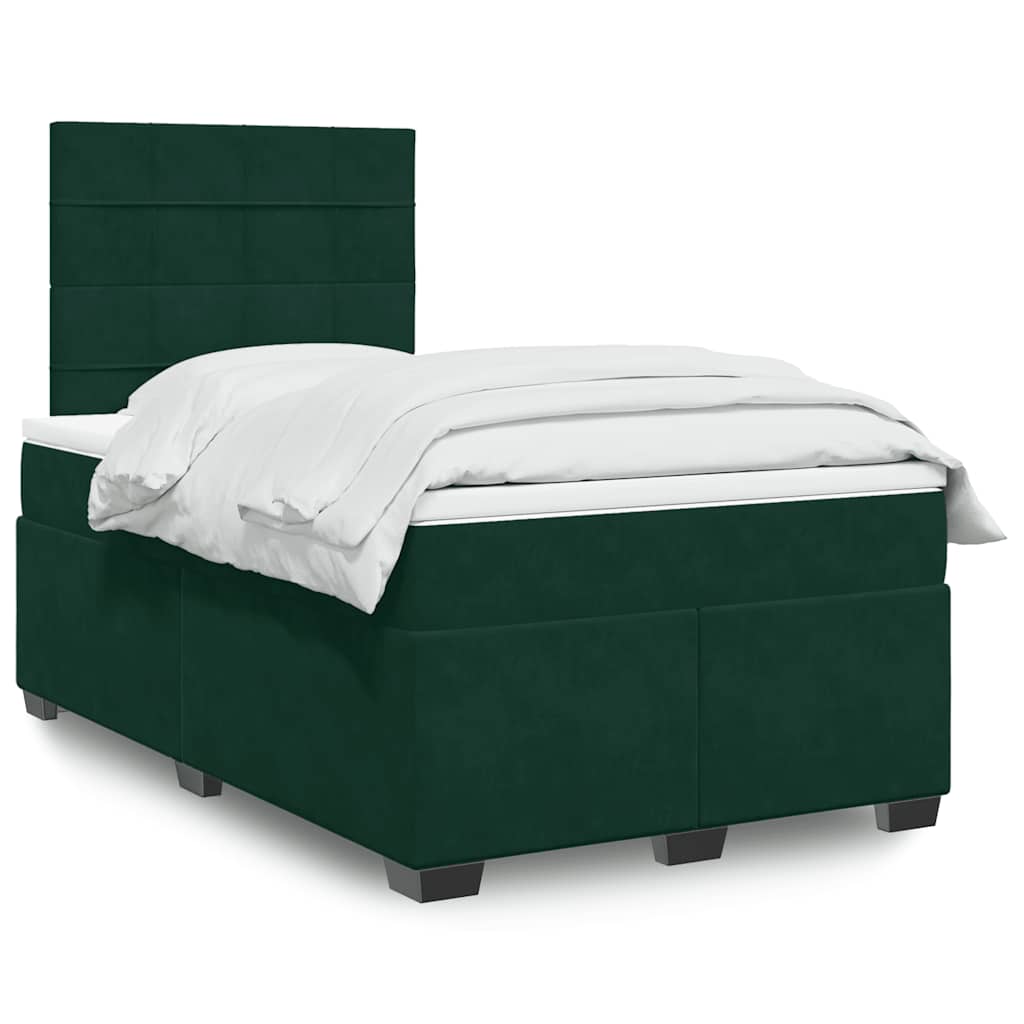 Boxspring met matras fluweel donkergroen 120x200 cm is nu te koop bij PeponiXL, paradijselijk wonen!