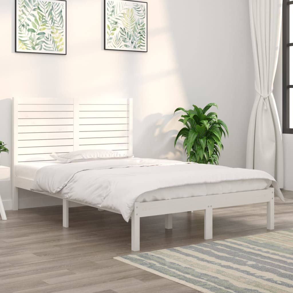 Bedframe massief hout wit 135x190 cm is nu te koop bij PeponiXL, paradijselijk wonen!