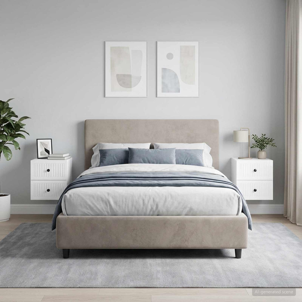 Wandbeugel Bedkast 2 pcs Hoogglans Wit 33 x 34,5 x 40 cm is nu te koop bij PeponiXL, paradijselijk wonen!