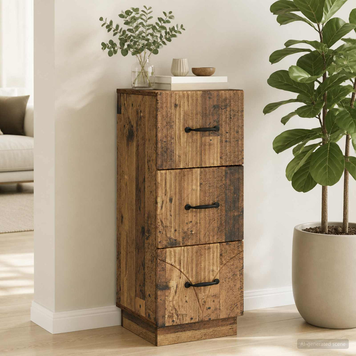 Ladenkast Oud hout 33 x 34,5 x 87 cm Bewerkt hout is nu te koop bij PeponiXL, paradijselijk wonen!