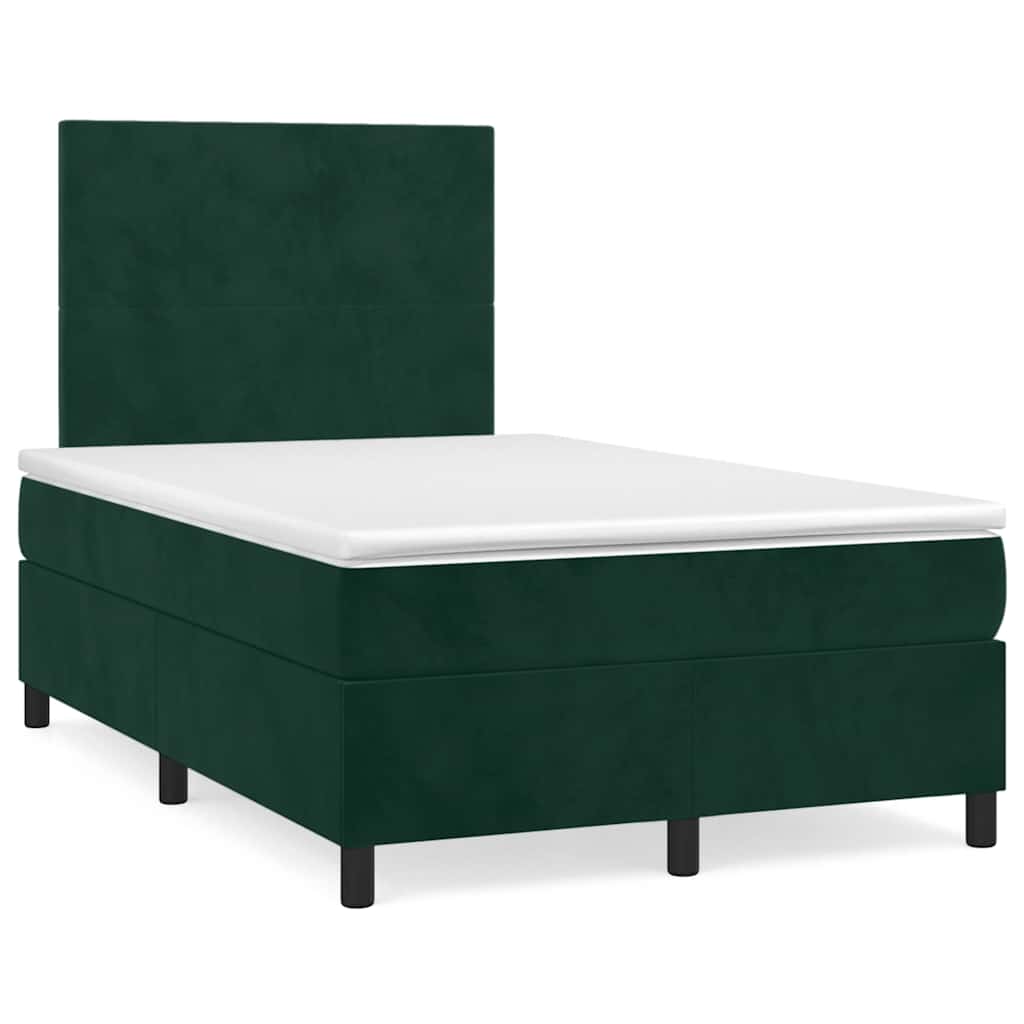 Boxspring met matras en LED fluweel donkergroen 120x190 cm is nu te koop bij PeponiXL, paradijselijk wonen!