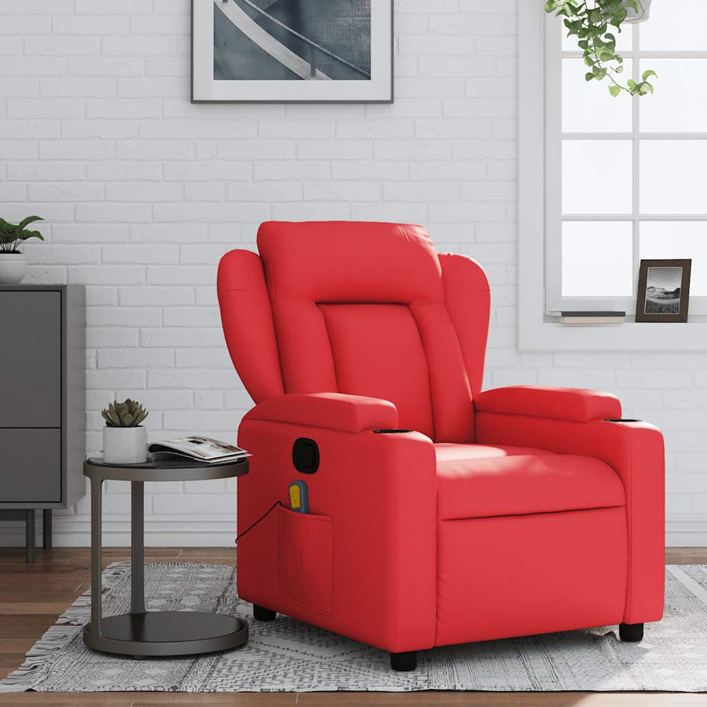 Massagestoel verstelbaar kunstleer rood is nu te koop bij PeponiXL, paradijselijk wonen!