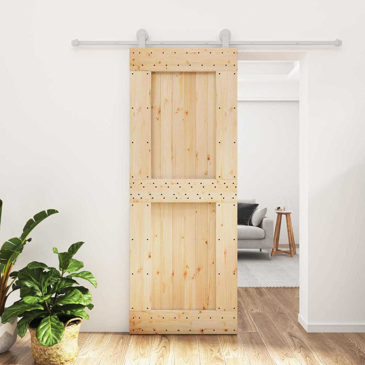 Schuifdeur Natuurlijk en Wit 80 x 210 cm Massief Grenenhout is nu te koop bij PeponiXL, paradijselijk wonen!