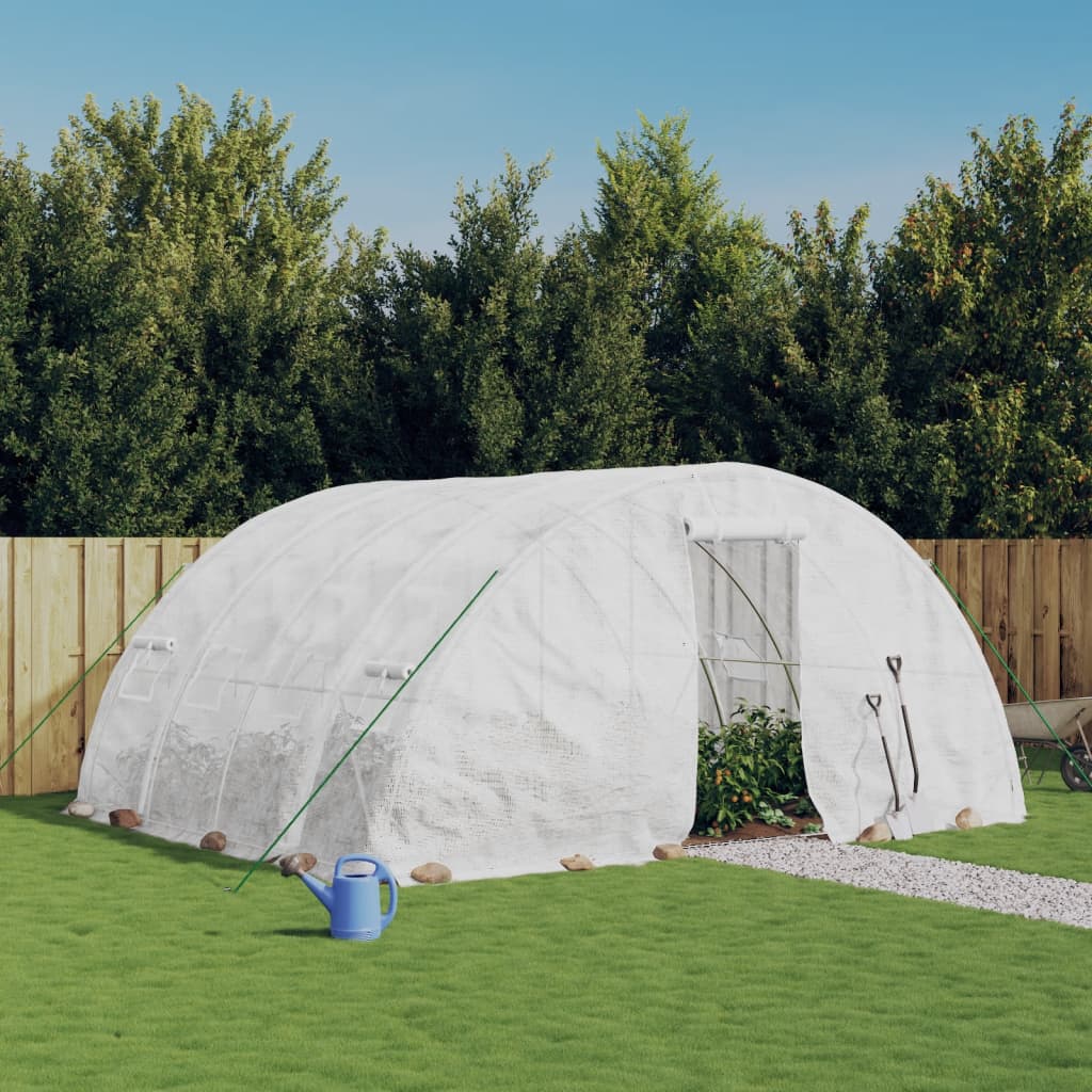 Kas met stalen frame wit 20 m² 5x4x2,3 m is nu te koop bij PeponiXL, paradijselijk wonen!
