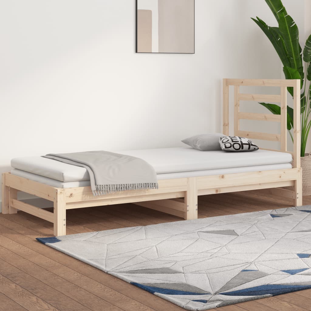 Slaapbank uitschuifbaar 2x(90x200) cm massief grenenhout is nu te koop bij PeponiXL, paradijselijk wonen!