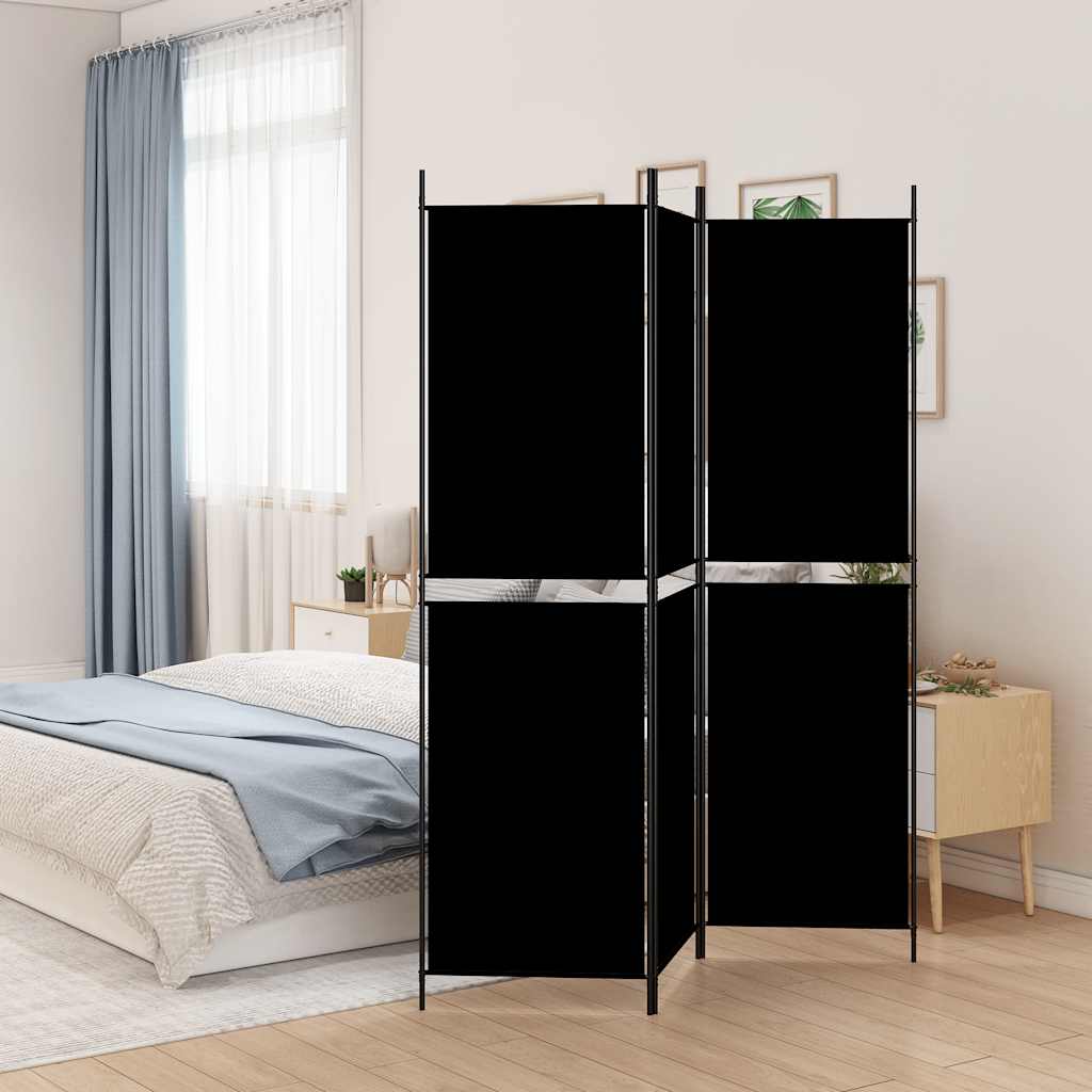 Kamerscherm met 3 panelen 150x200 cm stof zwart is nu te koop bij PeponiXL, paradijselijk wonen!