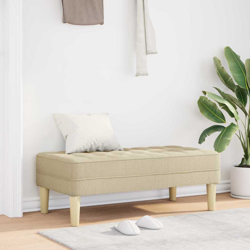 Bank met kussen Crème 113 x 57 x 39 cm Stof is nu te koop bij PeponiXL, paradijselijk wonen!
