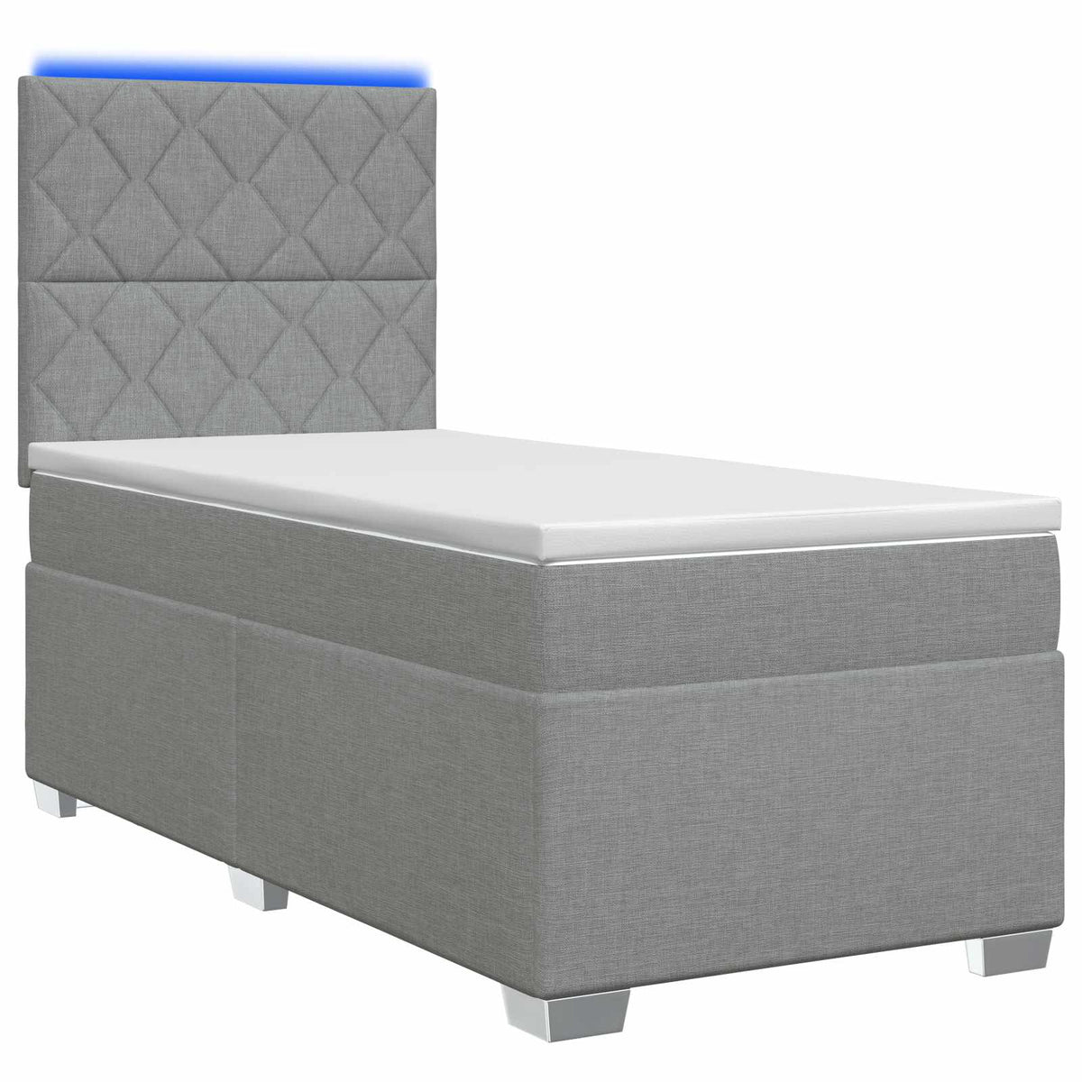 Boxspringbed met matras Lichtgrijs 100 x 200 cm Stof is nu te koop bij PeponiXL, paradijselijk wonen!