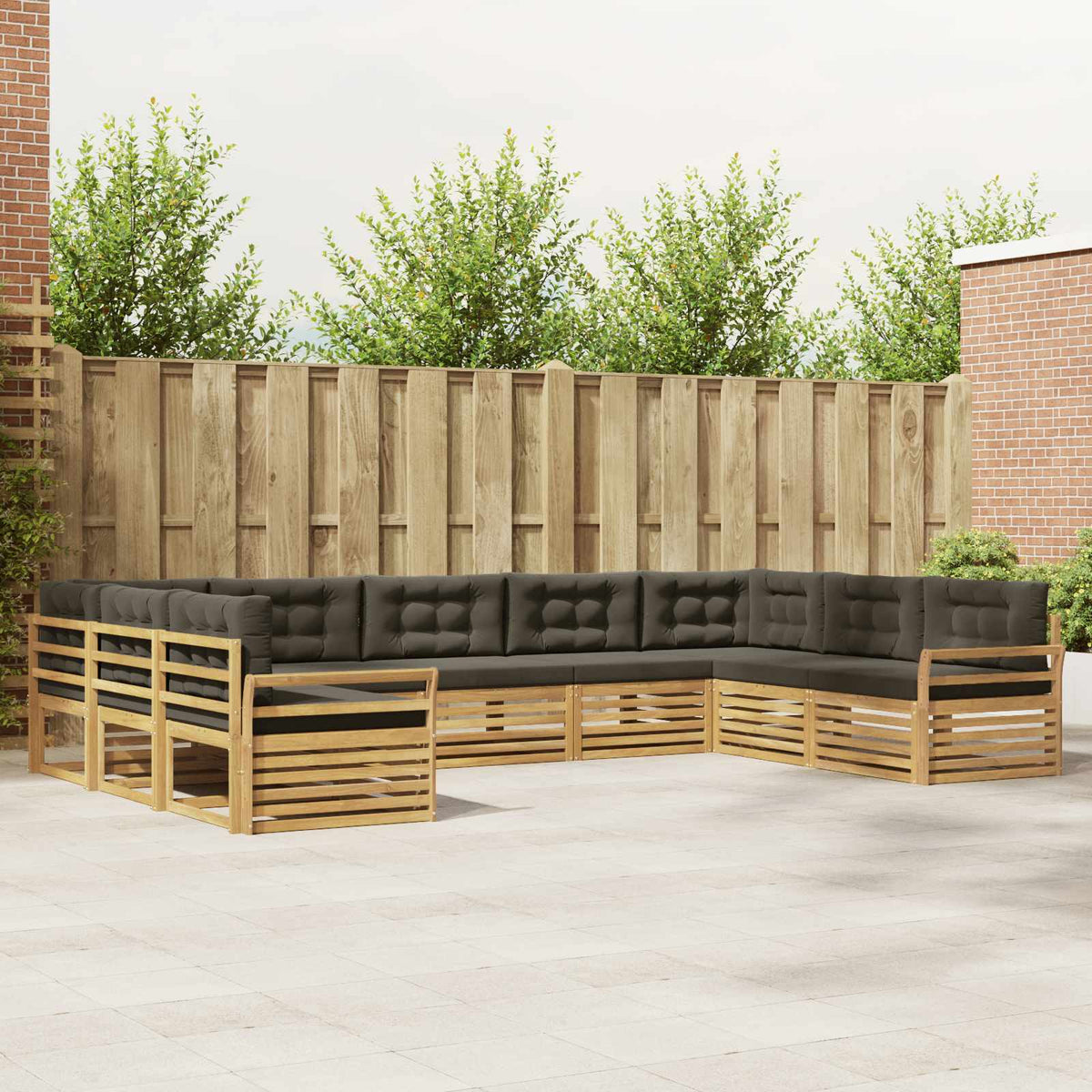 Buiten bankenset 9 pcs Wit en antracietkleurig is nu te koop bij PeponiXL, paradijselijk wonen!