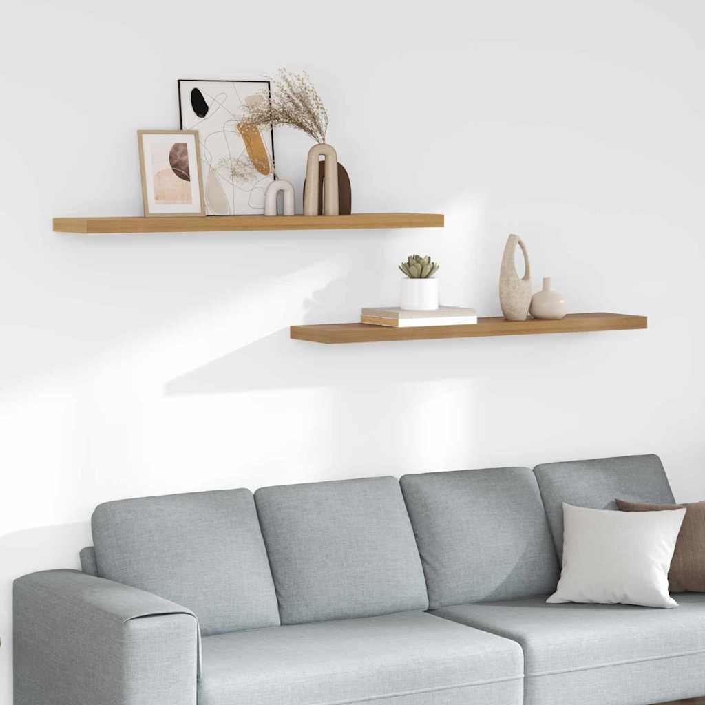Wandplank Muurmontage 2 st Bruin 120 x 23,5 x 3,8 cm is nu te koop bij PeponiXL, paradijselijk wonen!