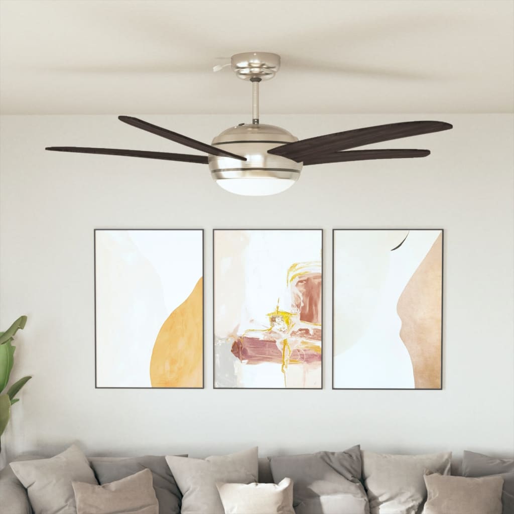 Plafondventilator met lamp 128 cm bruin is nu te koop bij PeponiXL, paradijselijk wonen!