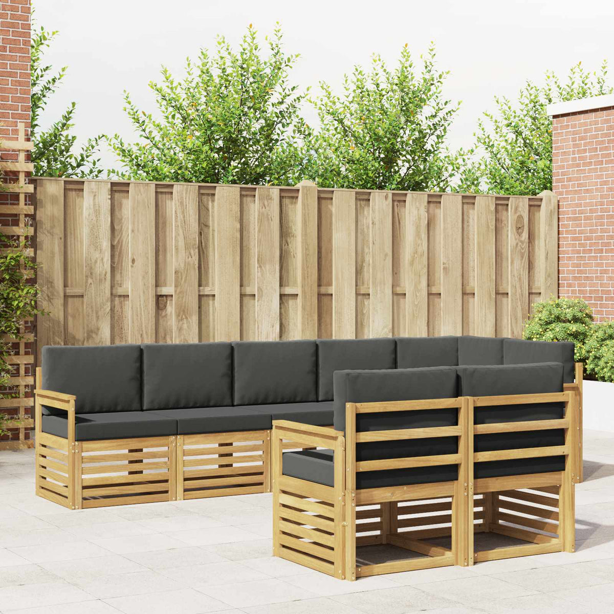 Buiten bankenset 8 pcs Wit en antracietkleurig is nu te koop bij PeponiXL, paradijselijk wonen!