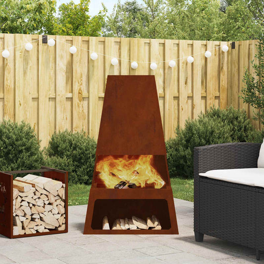 Vuurkorf Bruin 60 x 35 x 100 cm Cortenstaal is nu te koop bij PeponiXL, paradijselijk wonen!