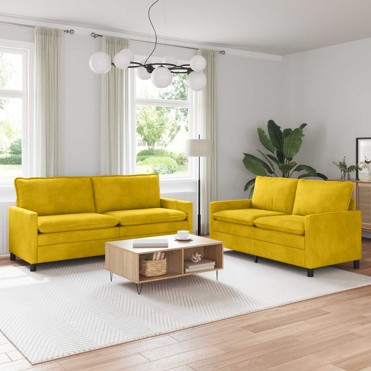 Bankstel 2 pcs Geel Fluweel is nu te koop bij PeponiXL, paradijselijk wonen!