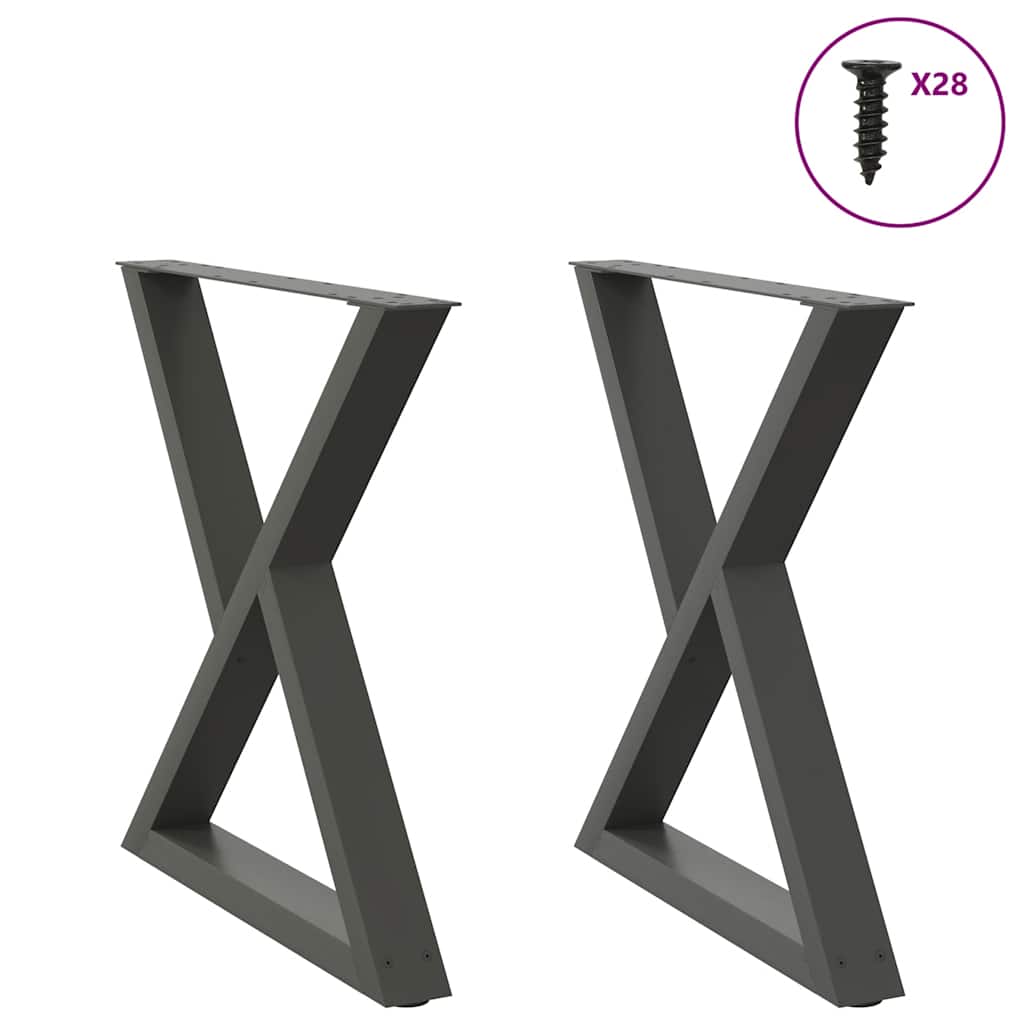 Eettafelpoten 2 st 80x(72-73,3) cm staal antraciet is nu te koop bij PeponiXL, paradijselijk wonen!