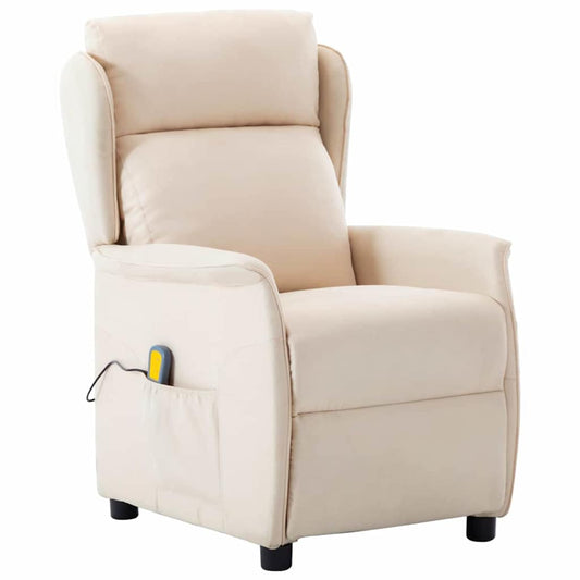 Massagestoel met kussen Crème 93.5 x 67.5 x 101.5 cm Stof is nu te koop bij PeponiXL, paradijselijk wonen!